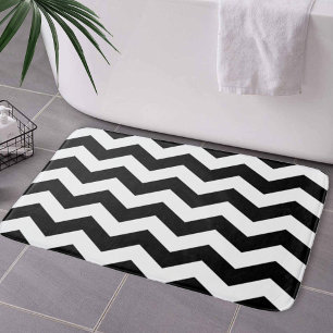 Zigzag Chevron Black en White Badmat