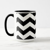 Zigzag Chevron Black en White Mok (Links)