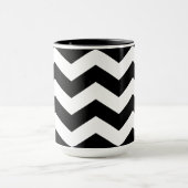 Zigzag Chevron Black en White Mok (Midden)