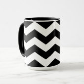 Zigzag Chevron Black en White Mok (Voorkant links)