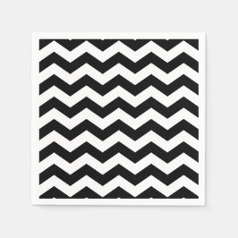 Zigzag Chevron Black en White Servet