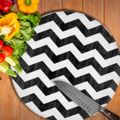Zigzag Chevron Black en White Snijplank