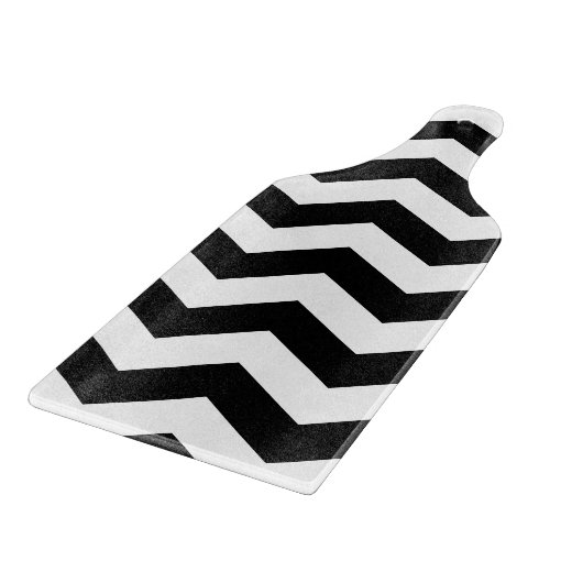Zigzag Chevron Black en White Snijplank (Hoek)