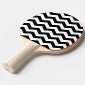 Zigzag Chevron Black en White Tafeltennisbatje (Voorkant Gekanteld)