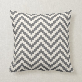 Zigzag Chevron Block Stripe in Grey and Cream Kussen