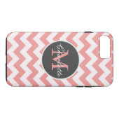 ZigZag Chevron Chic Monogrammed Roze Patroon Case-Mate iPhone Case (Achterkant (Horizontaal))