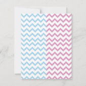 Zigzag Chevron Geslachtsfeest Uitnodiging (Achterkant)