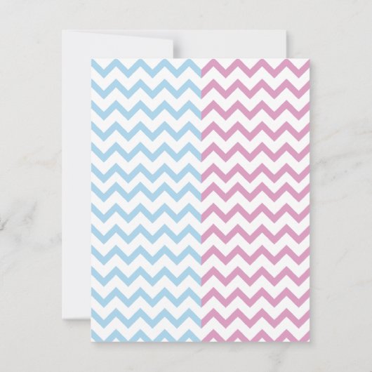 Zigzag Chevron Geslachtsfeest Uitnodiging (Achterkant)