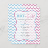 Zigzag Chevron Geslachtsfeest Uitnodiging (Voorkant / Achterkant)