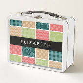 zigzag, Chevron, Gingham, Polka dots, Jouw naam (Voorkant)