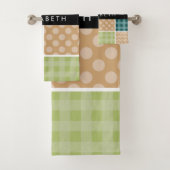 zigzag, Chevron, Gingham, Polka dots, Jouw naam Bad Handdoek (Insitu)