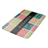 zigzag, Chevron, Gingham, Polka dots, Jouw naam Badmat (Gekanteld)