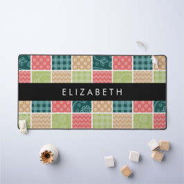 zigzag, Chevron, Gingham, Polka dots, Jouw naam Bureaumat