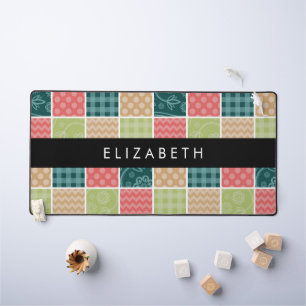 zigzag, Chevron, Gingham, Polka dots, Jouw naam Bureaumat