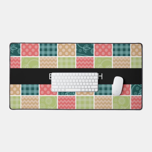 zigzag, Chevron, Gingham, Polka dots, Jouw naam Bureaumat (Keyboard & Muis)