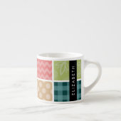 zigzag, Chevron, Gingham, Polka dots, Jouw naam Espresso Kop (Rechts)