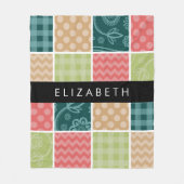 zigzag, Chevron, Gingham, Polka dots, Jouw naam Fleece Deken (Voorkant)
