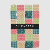 zigzag, Chevron, Gingham, Polka dots, Jouw naam Golfhanddoek (Voorkant)