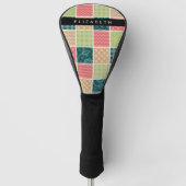 zigzag, Chevron, Gingham, Polka dots, Jouw naam Golfheadcover (Voorkant)