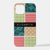 zigzag, Chevron, Gingham, Polka dots, Jouw naam iPhone Hoesje (Achterkant)