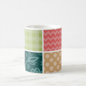 zigzag, Chevron, Gingham, Polka dots, Jouw naam Koffiemok (Center)