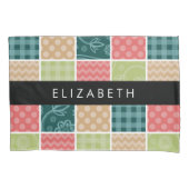 zigzag, Chevron, Gingham, Polka dots, Jouw naam Kussensloop (Voorkant)