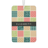 zigzag, Chevron, Gingham, Polka dots, Jouw naam Luchtverfrisser (Achterkant)