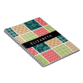 zigzag, Chevron, Gingham, Polka dots, Jouw naam Notitieboek (Rechterzijde)