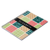 zigzag, Chevron, Gingham, Polka dots, Jouw naam Notitieboek (Linkerzijde)