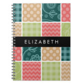 zigzag, Chevron, Gingham, Polka dots, Jouw naam Notitieboek (Voorkant)