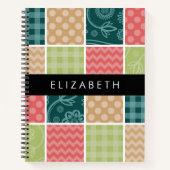 zigzag, Chevron, Gingham, Polka dots, Jouw naam Notitieboek (Voorkant)