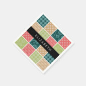 zigzag, Chevron, Gingham, Polka dots, Jouw naam Servet (Hoek)