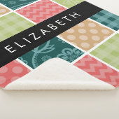 zigzag, Chevron, Gingham, Polka dots, Jouw naam Sherpa Deken (3/4)