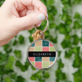 zigzag, Chevron, Gingham, Polka dots, Jouw naam Sleutelhanger (Hand)