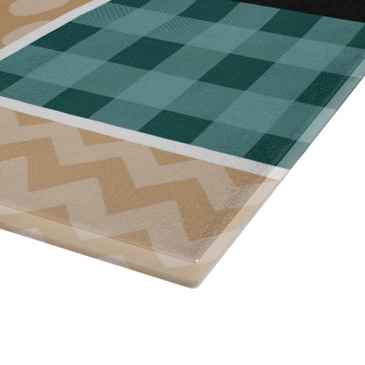 zigzag, Chevron, Gingham, Polka dots, Jouw naam Snijplank (Hoek)