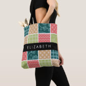 zigzag, Chevron, Gingham, Polka dots, Jouw naam Tote Bag (Dichtbij)