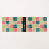 zigzag, Chevron, Gingham, Polka dots, Jouw naam Yogamat (Achterkant (horizontaal))