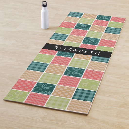 zigzag, Chevron, Gingham, Polka dots, Jouw naam Yogamat (In situ)
