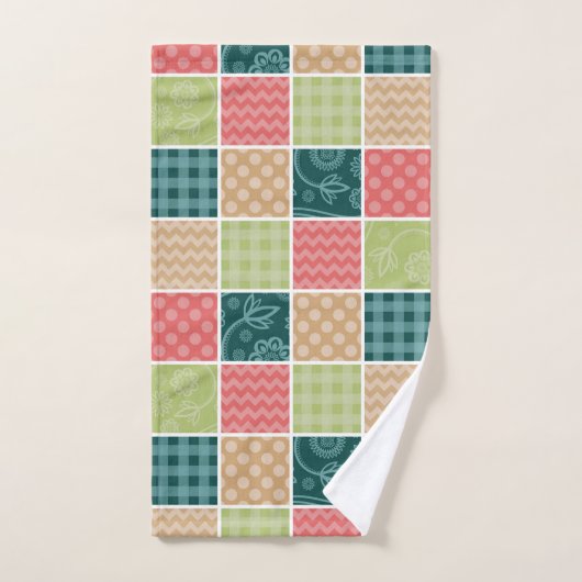 Zigzag, Chevron, Gingham, Polka Dots, Patchwork Bad Handdoek (Handdoek)