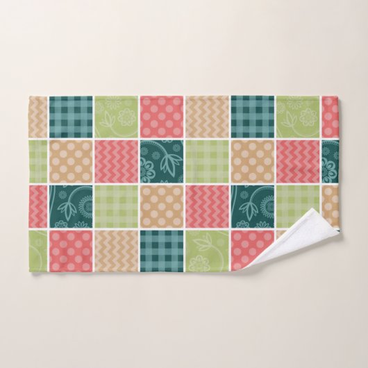 Zigzag, Chevron, Gingham, Polka Dots, Patchwork Bad Handdoek (Handdoek)