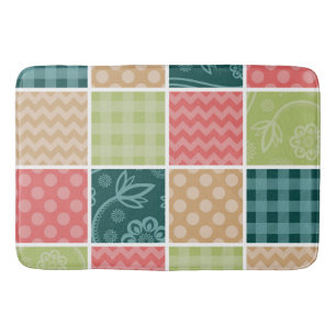 Zigzag, Chevron, Gingham, Polka Dots, Patchwork Badmat
