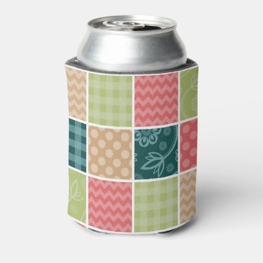 Zigzag, Chevron, Gingham, Polka Dots, Patchwork Blikjeskoeler (Blikje Achterkant)