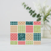 Zigzag, Chevron, Gingham, Polka Dots, Patchwork Briefkaart (Staand voorkant)