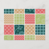 Zigzag, Chevron, Gingham, Polka Dots, Patchwork Briefkaart (Voorkant)