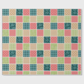 Zigzag, Chevron, Gingham, Polka Dots, Patchwork Cadeaupapier (Vlak)