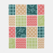 Zigzag, Chevron, Gingham, Polka Dots, Patchwork Fleece Deken (Voorkant)
