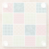 Zigzag, Chevron, Gingham, Polka Dots, Patchwork Glazen Onderzetter (Achterkant)