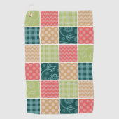 Zigzag, Chevron, Gingham, Polka Dots, Patchwork Golfhanddoek (Voorkant)