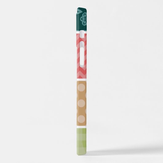 Zigzag, Chevron, Gingham, Polka Dots, Patchwork iPhone Hoesje (Linkerkant)