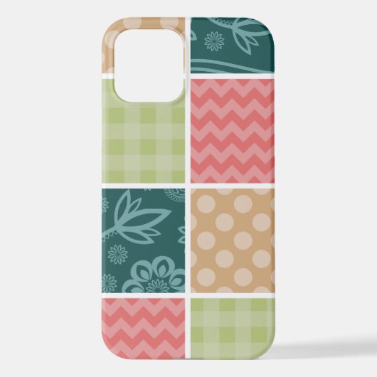 Zigzag, Chevron, Gingham, Polka Dots, Patchwork iPhone Hoesje (Achterkant)